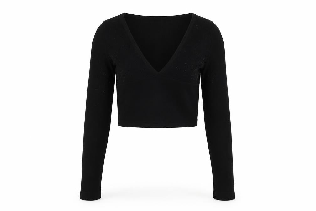 Womens UK Size XS Urban Outfitters Black Cropped T-Shirt