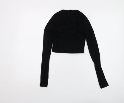 Womens UK Size XS Urban Outfitters Black Cropped T-Shirt