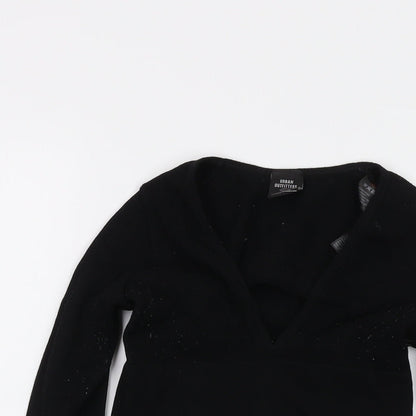 Womens UK Size XS Urban Outfitters Black Cropped T-Shirt