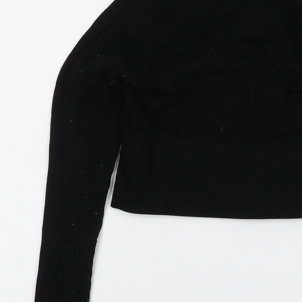 Womens UK Size XS Urban Outfitters Black Cropped T-Shirt