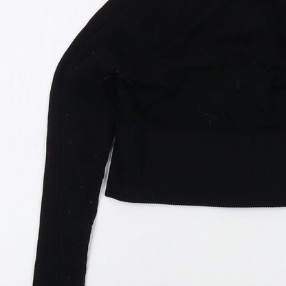 Womens UK Size XS Urban Outfitters Black Cropped T-Shirt