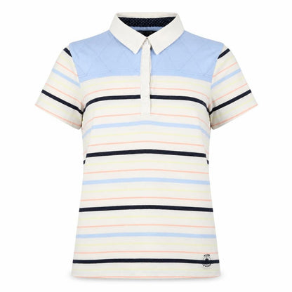 Maine Womens Multicoloured Striped Cotton Basic Polo Size 12 Collared