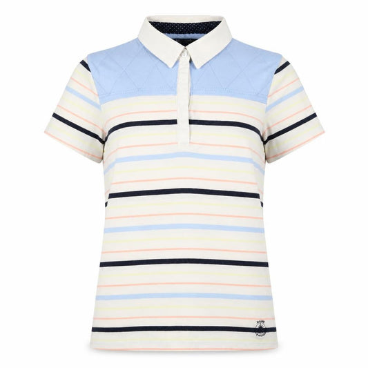 Maine Womens Multicoloured Striped Cotton Basic Polo Size 12 Collared