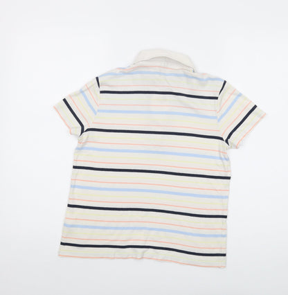 Maine Womens Multicoloured Striped Cotton Basic Polo Size 12 Collared