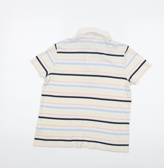 Maine Womens Multicoloured Striped Cotton Basic Polo Size 12 Collared