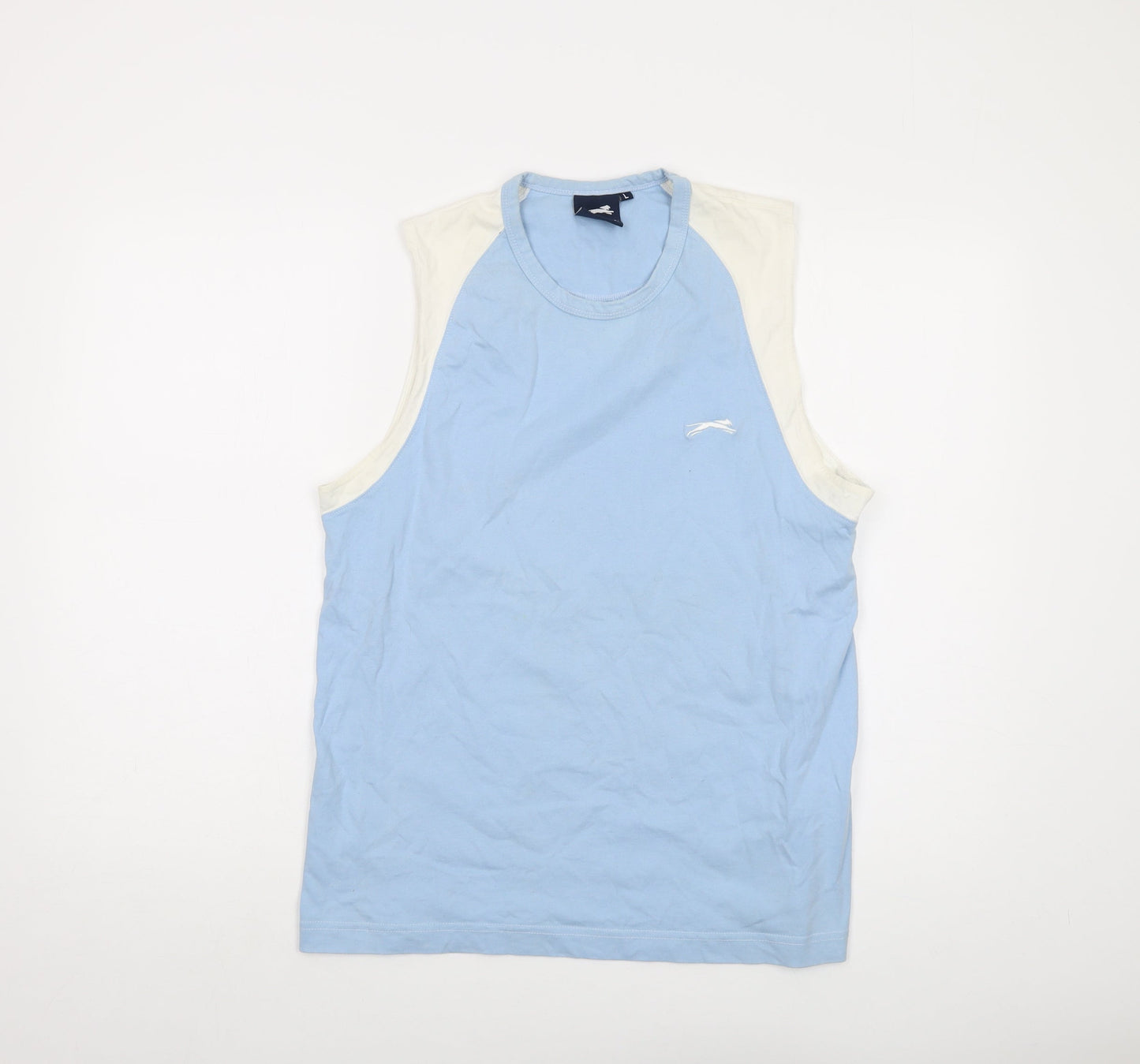 Slazenger Mens Blue Cotton T-Shirt Size L Roll Neck