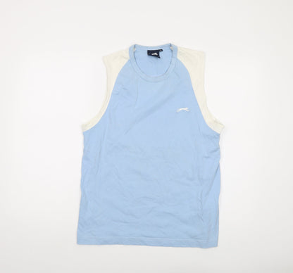 Slazenger Mens Blue Cotton T-Shirt Size L Roll Neck