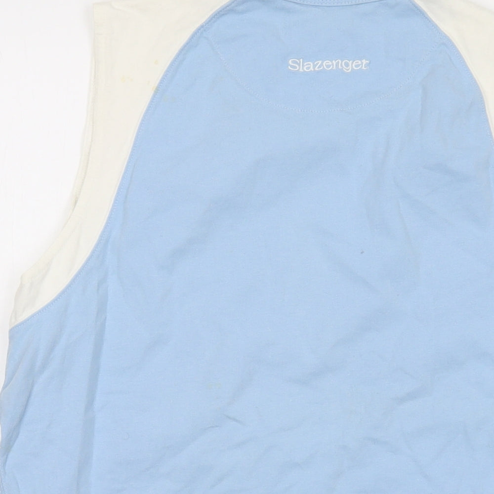 Slazenger Mens Blue Cotton T-Shirt Size L Roll Neck