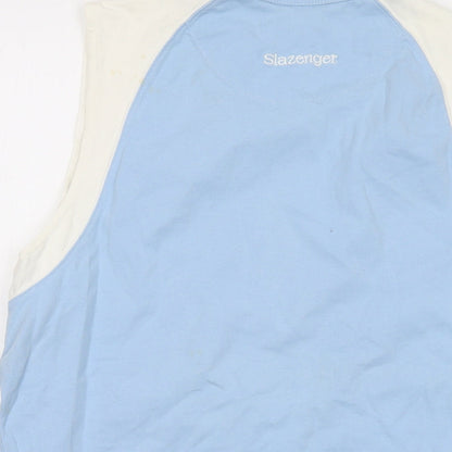 Slazenger Mens Blue Cotton T-Shirt Size L Roll Neck