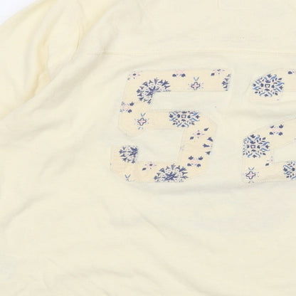 Polpo Womens Beige Cotton Basic T-Shirt Size M Round Neck - Vintage