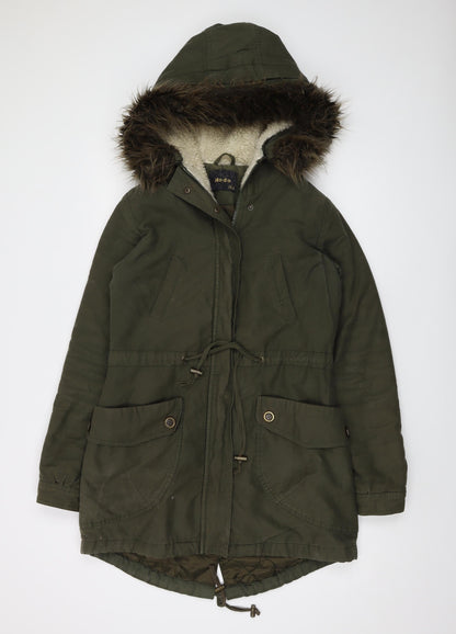 Womens UK Size 6 MODO Green Parka Coat