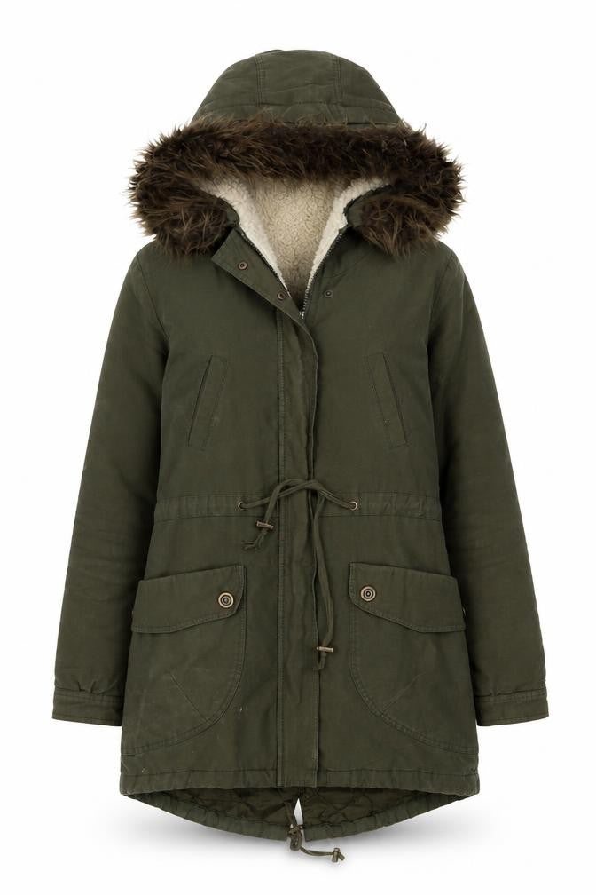 Womens UK Size 6 MODO Green Parka Coat