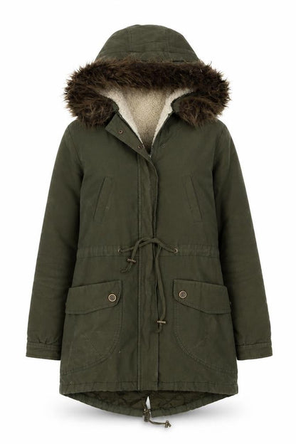 Womens UK Size 6 MODO Green Parka Coat