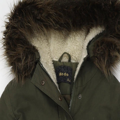 Womens UK Size 6 MODO Green Parka Coat