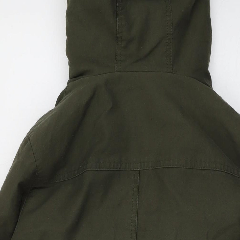 Womens UK Size 6 MODO Green Parka Coat