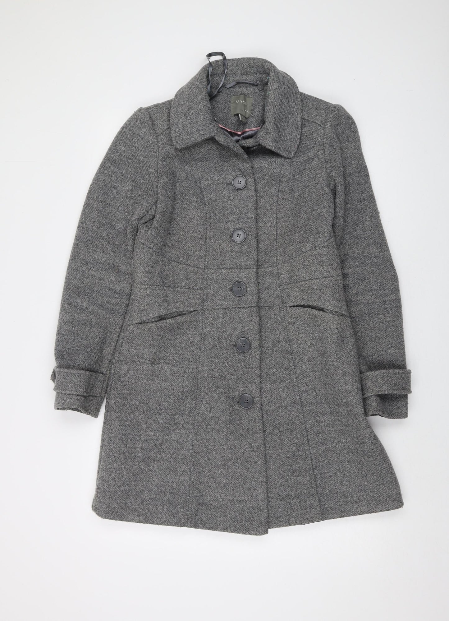 Womens UK Size S Oasis Grey Overcoat
