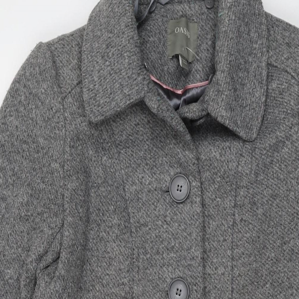 Womens UK Size S Oasis Grey Overcoat