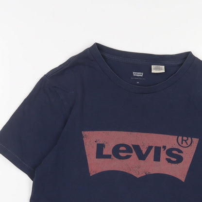 Womens UK Size XS Levi's Blue Basic T-Shirt