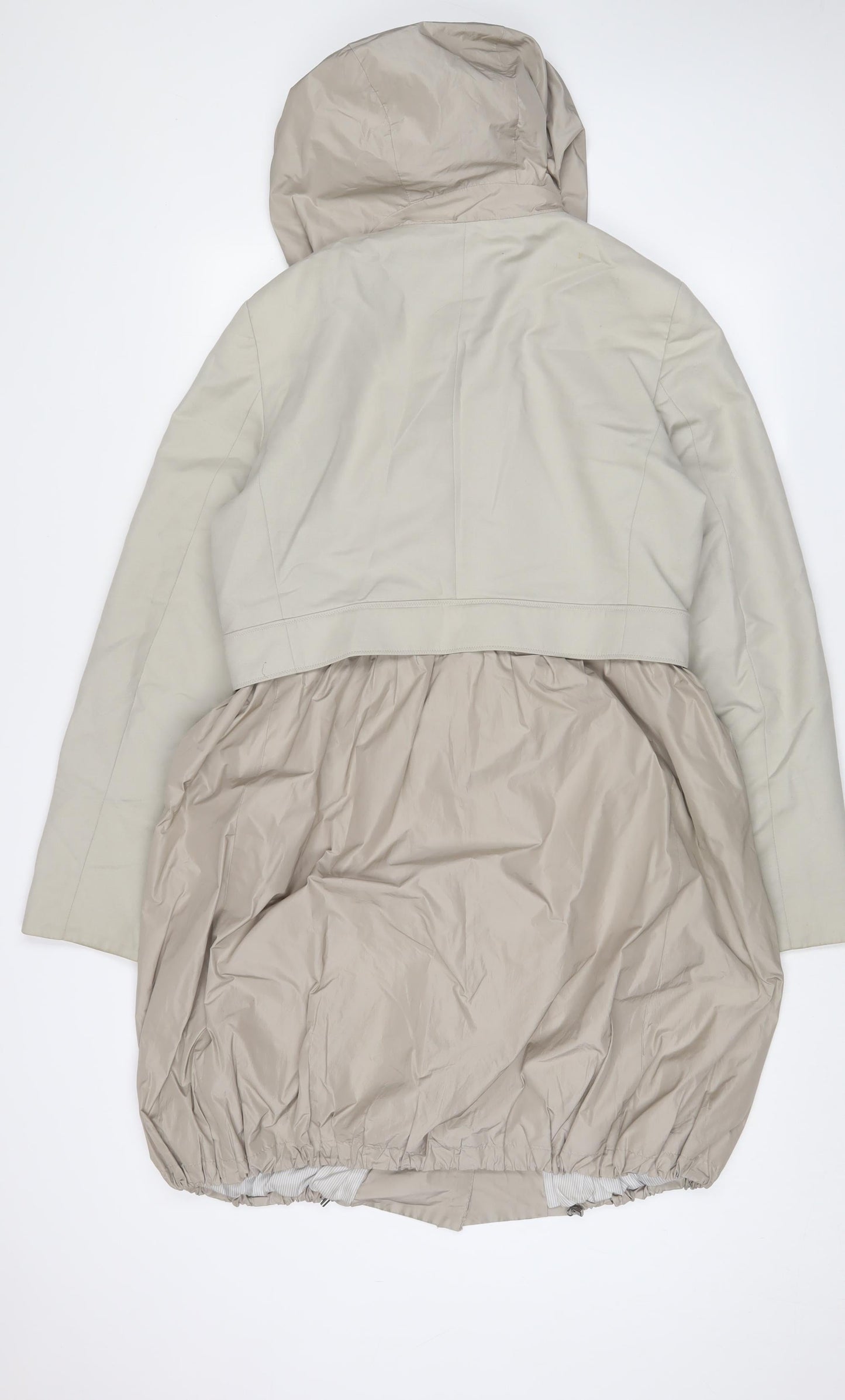 Penny Black Womens Beige Overcoat Jacket Size 14 Zip - Belted