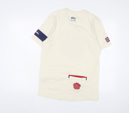 Raynha Mens Beige Cotton T-Shirt Size M Crew Neck - Tour De Grande-Bretagne 1945