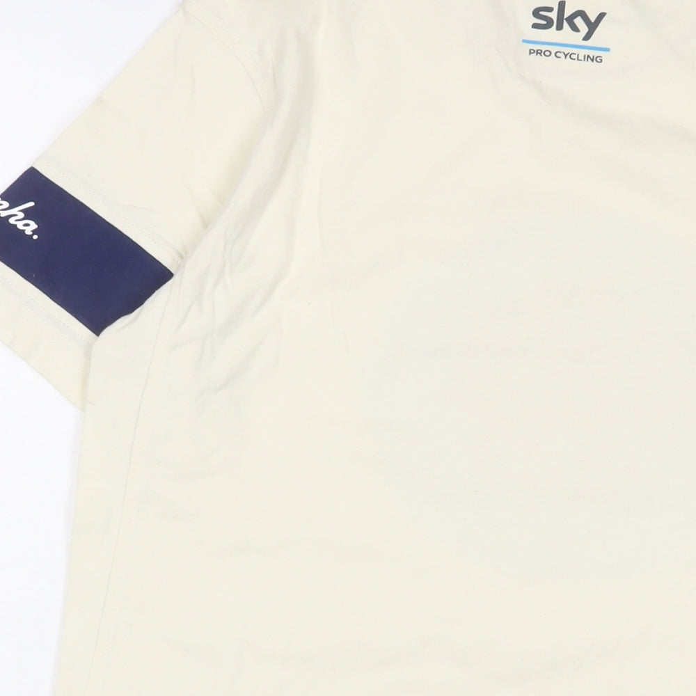 Raynha Mens Beige Cotton T-Shirt Size M Crew Neck - Tour De Grande-Bretagne 1945