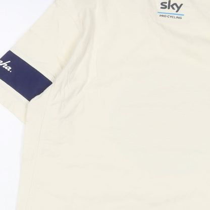 Raynha Mens Beige Cotton T-Shirt Size M Crew Neck - Tour De Grande-Bretagne 1945