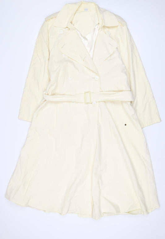 Four seasons Womens Beige Overcoat Coat Size 10 Button - Belted