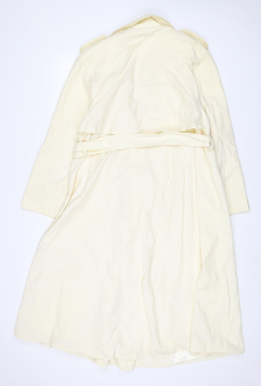 Four seasons Womens Beige Overcoat Coat Size 10 Button - Belted