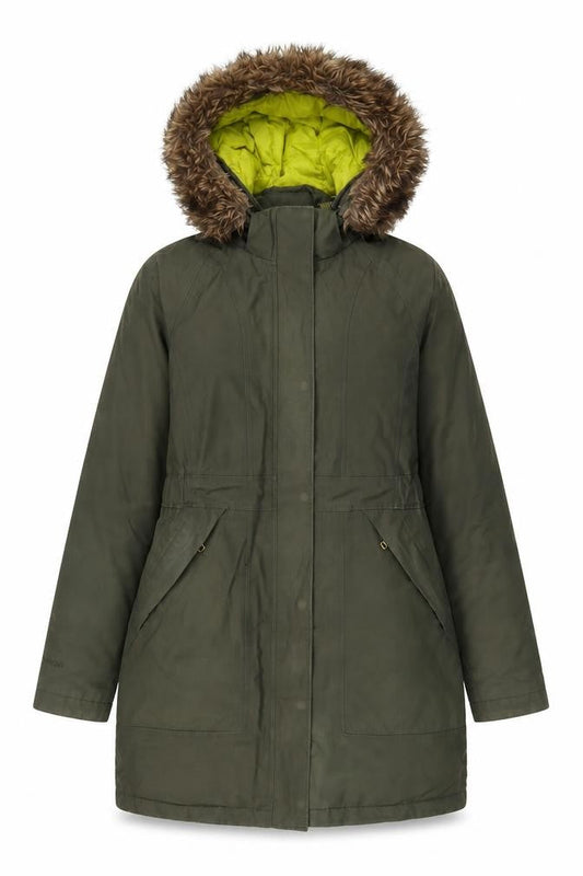 Womens UK Size S DECATHLON Green Parka Coat