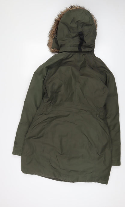 Womens UK Size S DECATHLON Green Parka Coat