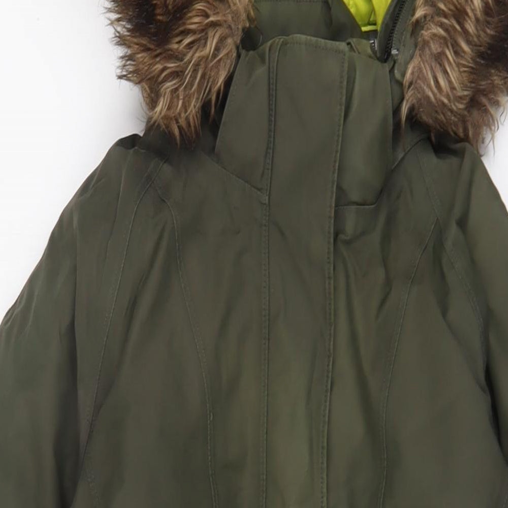 Womens UK Size S DECATHLON Green Parka Coat