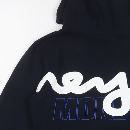 Money Boys Blue Cotton Pullover Hoodie Size 9-10 Years Pullover - Logo