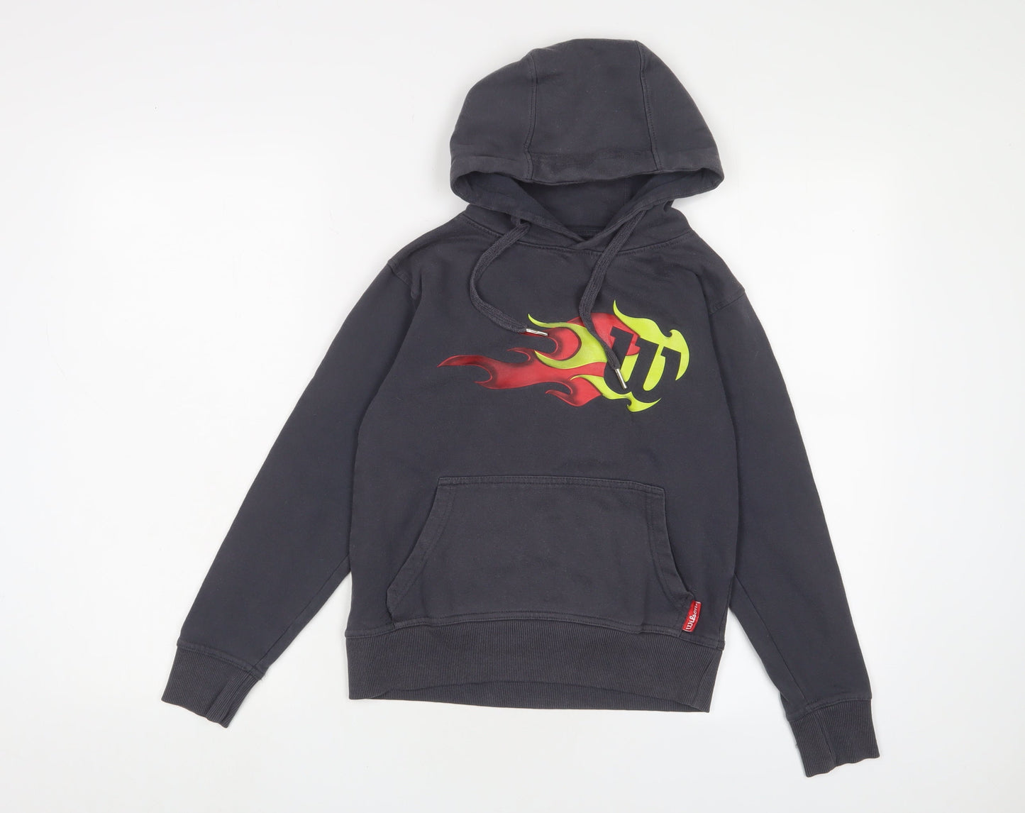 Wilson Boys Grey Cotton Pullover Hoodie Size 9-10 Years Pullover - Logo