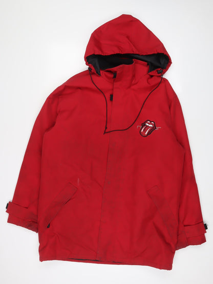 Mens UK Size L Kariban Red Parka Coat