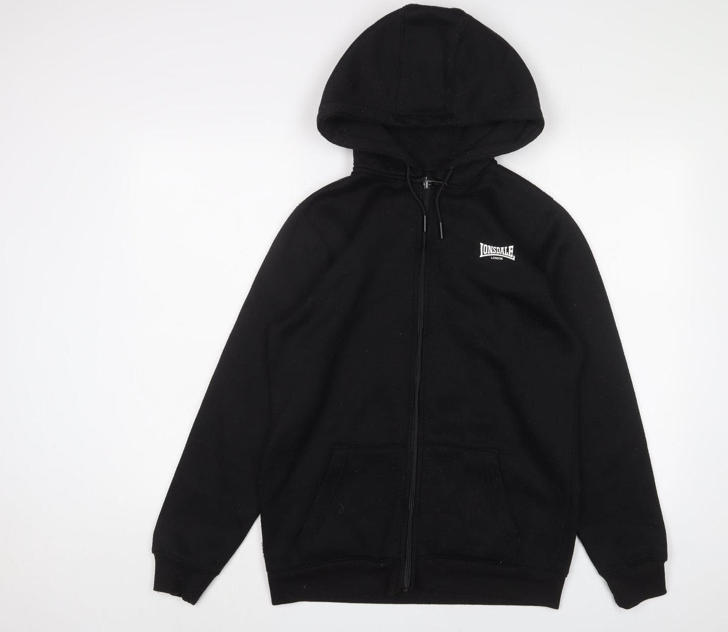 Mens UK Size S Lonsdale Black Full Zip Hoodie