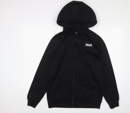 Mens UK Size S Lonsdale Black Full Zip Hoodie