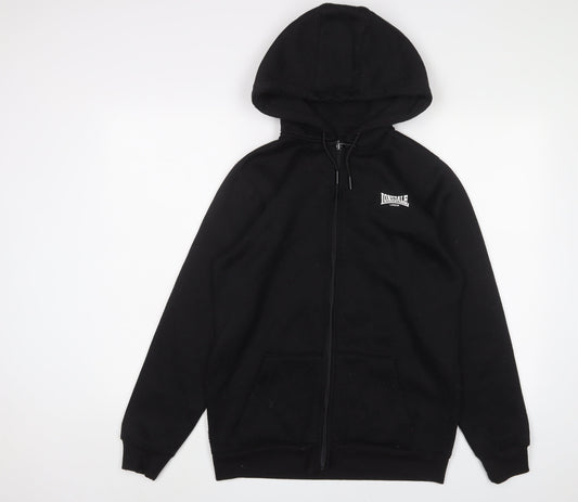 Mens UK Size S Lonsdale Black Full Zip Hoodie