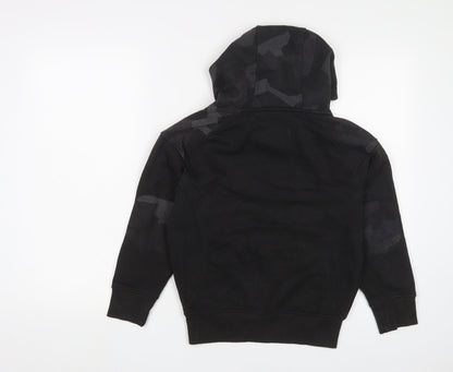 RipStop Boys Black Camouflage Cotton Pullover Hoodie Size 7-8 Years Pullover - Logo, Embroidered