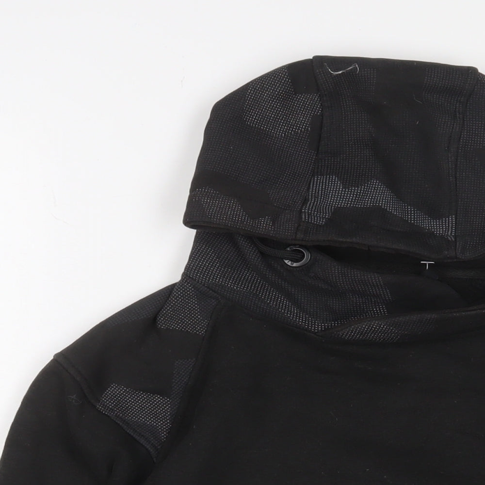 RipStop Boys Black Camouflage Cotton Pullover Hoodie Size 7-8 Years Pullover - Logo, Embroidered