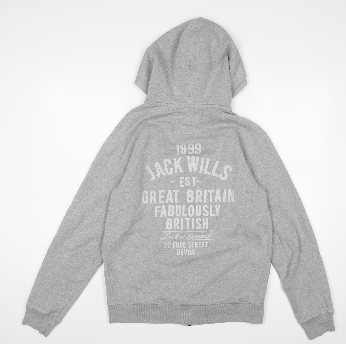 Mens UK Size M Jack Wills Grey Full Zip Hoodie
