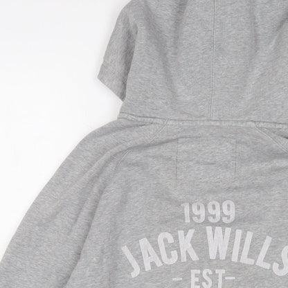 Mens UK Size M Jack Wills Grey Full Zip Hoodie