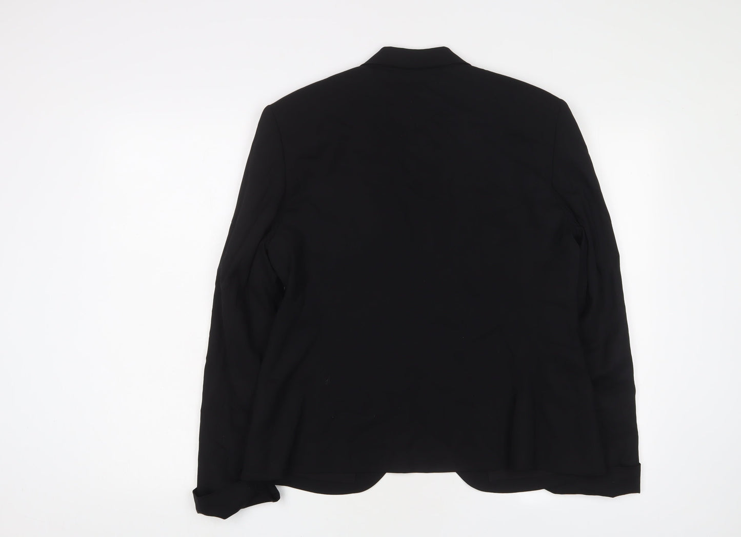 Rene Lezard Womens Black Jacket Blazer Size 12 Button