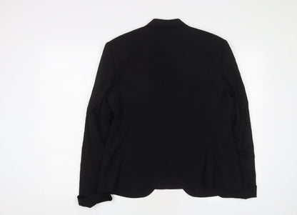 Rene Lezard Womens Black Jacket Blazer Size 12 Button