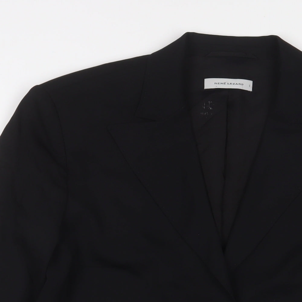 Rene Lezard Womens Black Jacket Blazer Size 12 Button