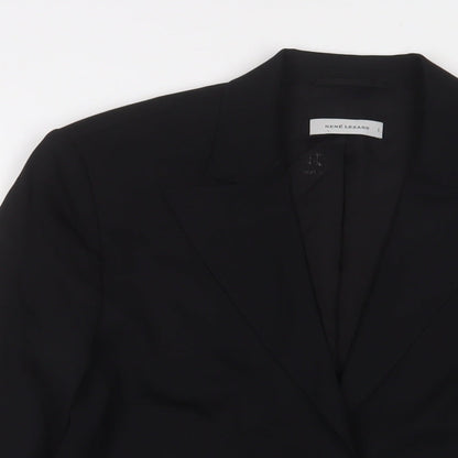 Rene Lezard Womens Black Jacket Blazer Size 12 Button