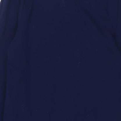 Lands' End Womens Blue Cotton Jumper Dress Size XS Crew Neck Pullover