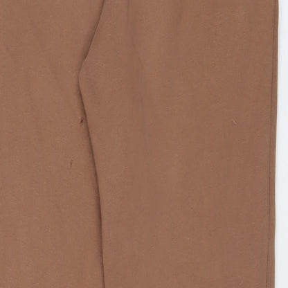 Hoodrich Womens Brown Cotton Jogger Trousers Size S L28 in Regular Drawstring - Logo, Embroidered