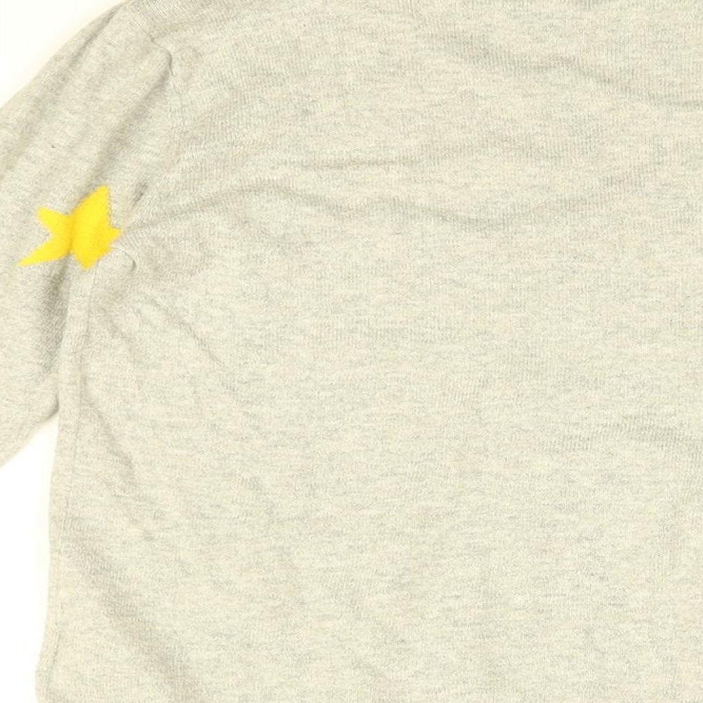 Gap Girls Grey Round Neck Geometric Cotton Pullover Jumper Size 12 Years Pullover - Star print