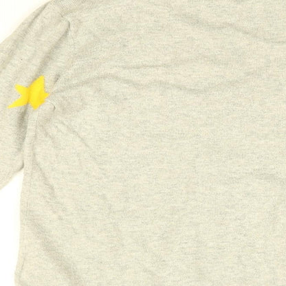 Gap Girls Grey Round Neck Geometric Cotton Pullover Jumper Size 12 Years Pullover - Star print