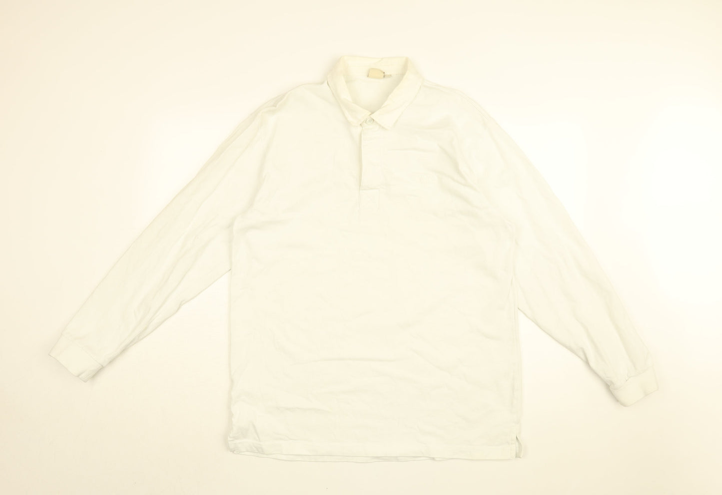 Cotton Traders Mens White Cotton Polo Size L Collared Button